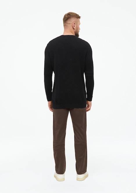 Struktur-Pullover aus 100% Baumwolle