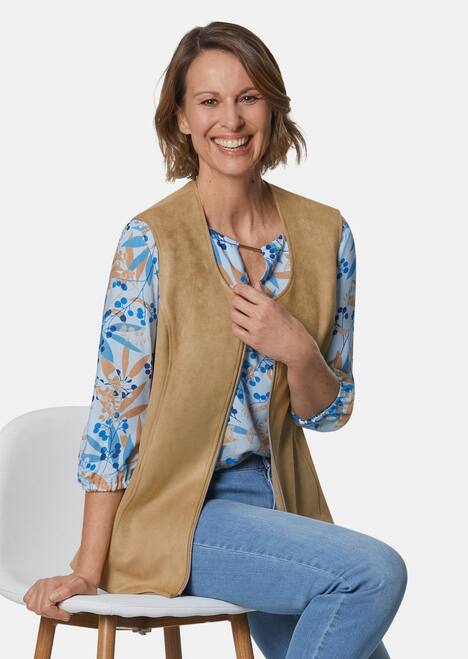 Velourslederimitat-Weste