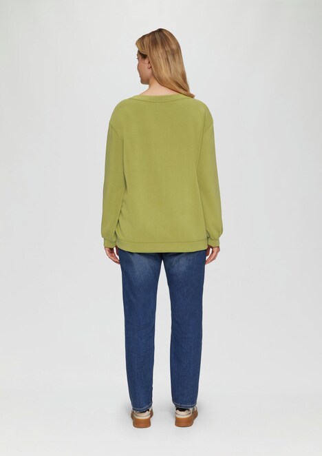 Scuba-Sweatshirt mit V-Ausschnitt