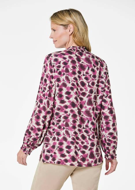 Langarmshirt mit Stehkragen, Print