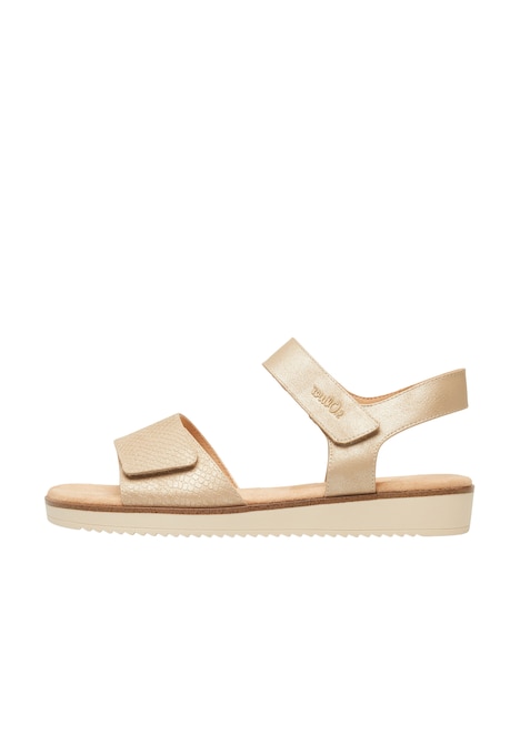 Metallic-Sandalen mit Klettverschluss