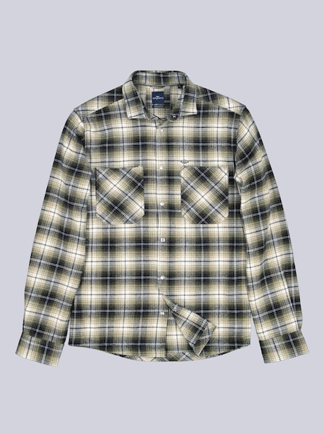 Herren Flanell-Overshirt , Oliv