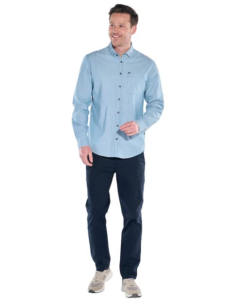 engbers Herren Helles Jeanshemd , Mittelblau