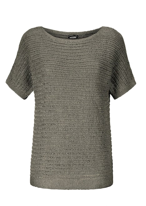 Kurzarm-Pullover mit Rippen