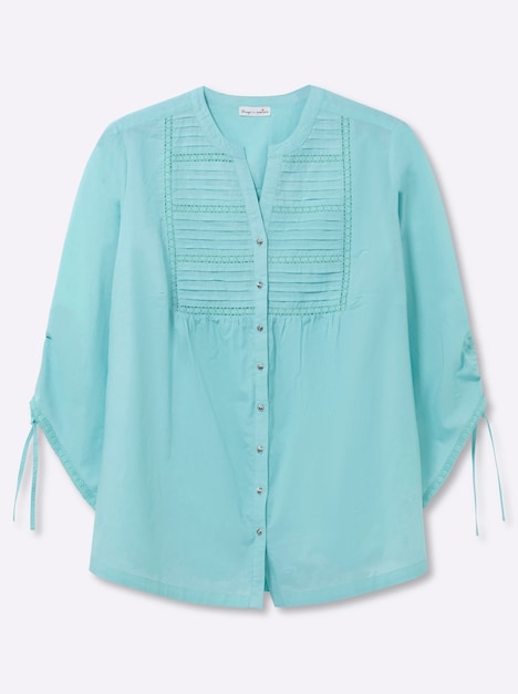 3/4-Arm-Bluse 3/4-Arm Ohne Kragen