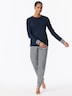Schiesser Damen Pyjama Casual Essentials - nachtblau
