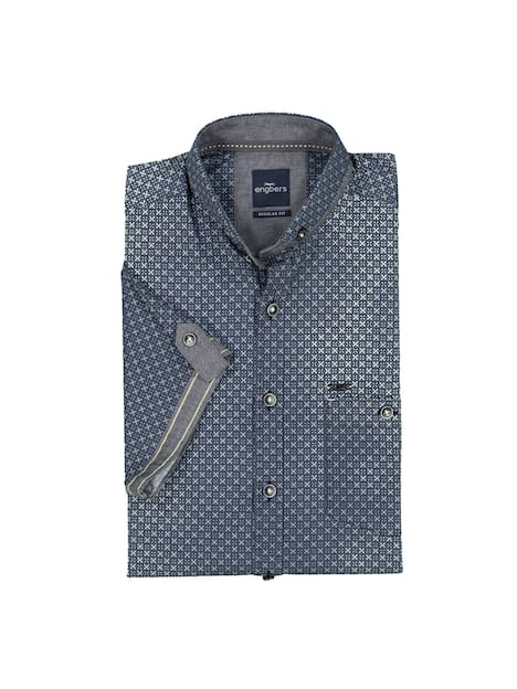 engbers Herren Kurzarm-Hemd gemustert , Hellgruen