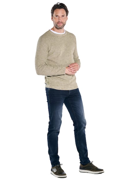 engbers Herren Pullover meliert , Oliv