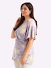 Halbarmshirt Shirt mit raffiniertem Knotendetail Kurzarm Ohne Kragen