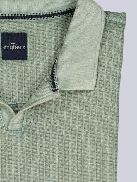 Herren Poloshirt mit Struktur , Gruen