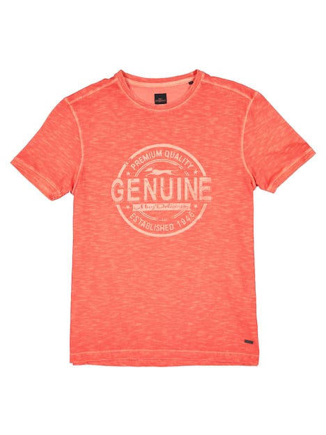 engbers Herren Rundhals Print T-Shirt mit Flammstruktur , Hellrot