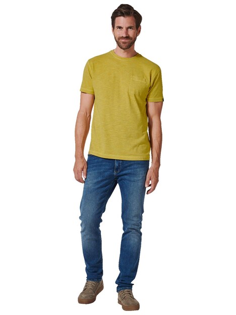 Herren T-Shirt uni , Safrangelb
