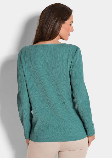 Langarm Melange Jersey-Oberteil