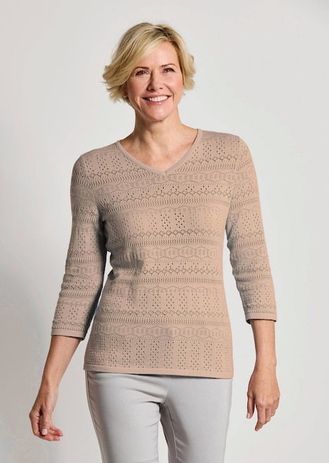 Sommerpullover mit V-Ausschnitt