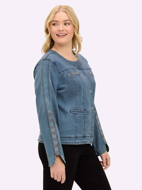 Blazer Langarm Uni Ohne Kragen