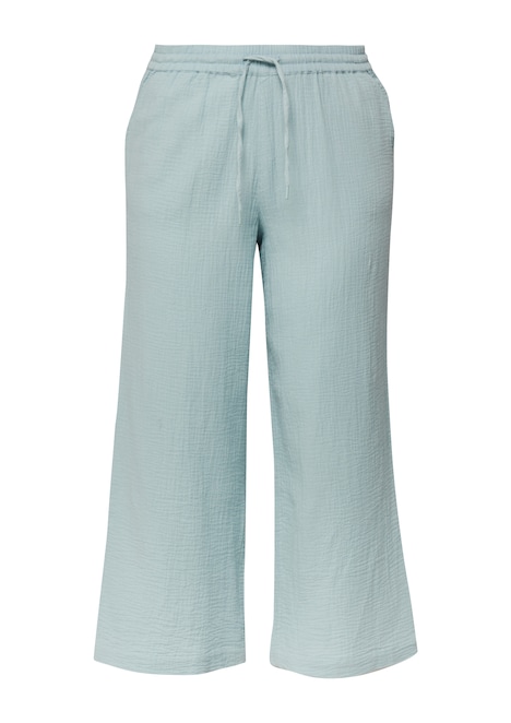 Musslin Hose mit Gummizug und weitem Bein