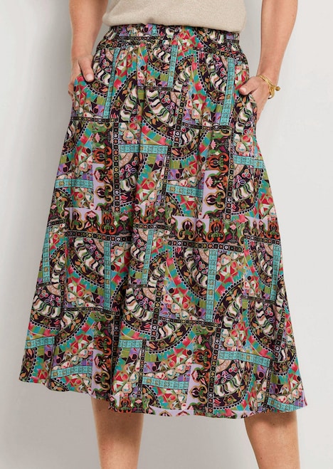Viscose rok met patchprint