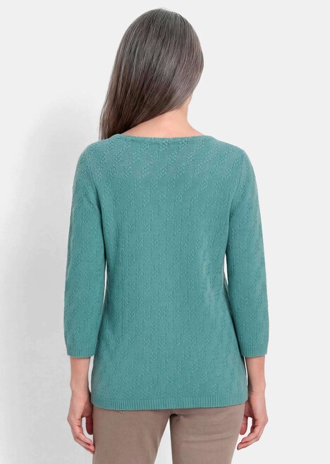 Halbarm Baumwollpullover mit Struktur