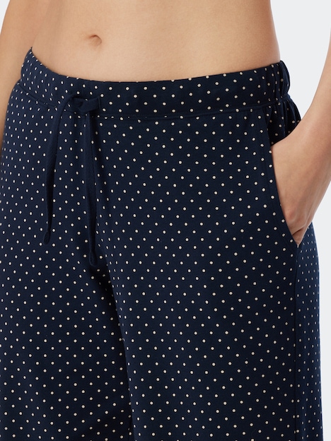 Schiesser Damen Pyjama Mix & Relax lang - Mix & Relax lang dunkelblau-gem.