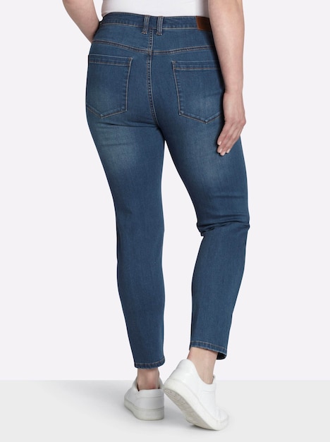 Jeans Slim-fit-Jeans mit Zipper am Saum normal Formbund