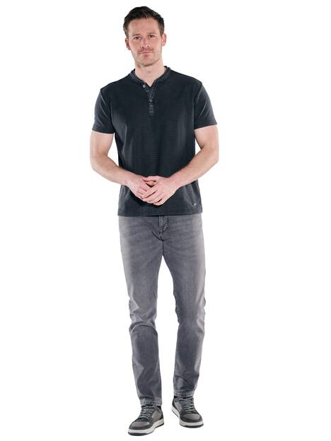 engbers Herren Henley T-Shirt , Schwarz