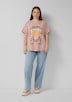 Gewaschenes Oversize-Shirt mit Frontprint