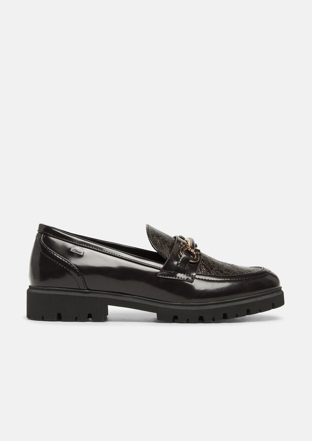 Loafer in Leder-Optik mit Schmuck-Detail