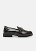 Loafer in Leder-Optik mit Schmuck-Detail