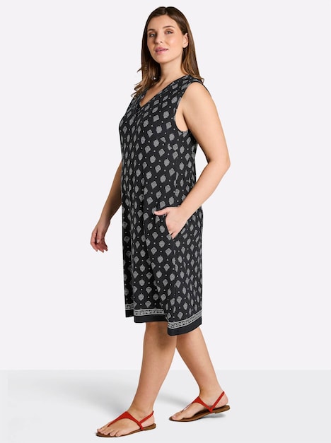 Jersey-Kleid Ärmellos Ohne Kragen