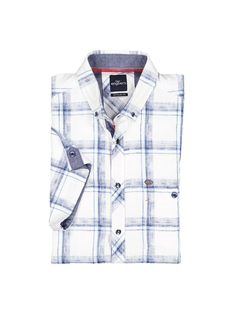 Herren Kurzarm-Hemd kariert , Brilliantblau