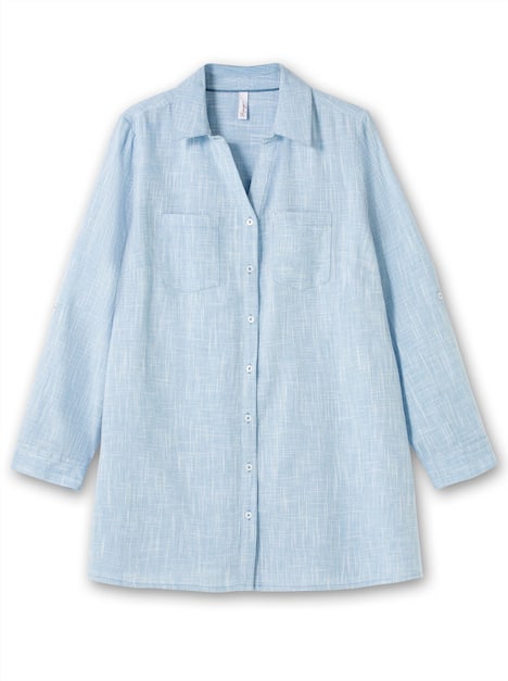 Hemdbluse Langarm Uni Hemdkragen