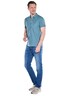 Herren Poloshirt mit Reißverschluss , Mittelblau