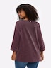 Sweatshirt Sweatshirt aus Glitzergarn 3/4-Arm Uni Ohne Kragen