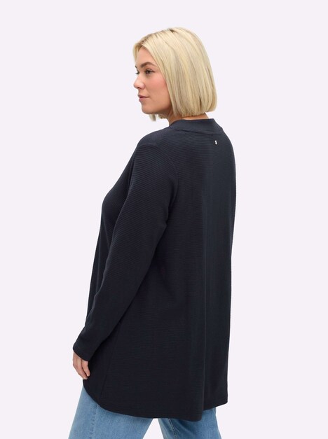 Sweatshirt Langarm Uni Ohne Kragen