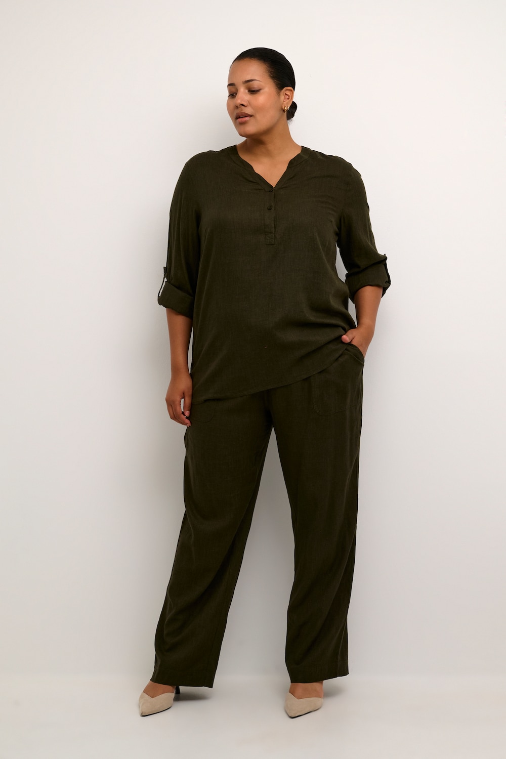 Langarm-Bluse Regular fit