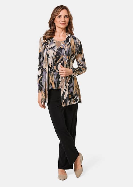 Stretchbequeme Slinky-Druckjacke