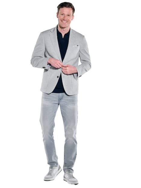 engbers Herren Freizeit-Sakko strukturiert , Silbergrau