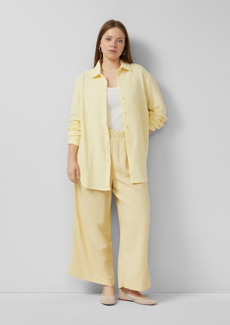 Musselin Bluse mit überschnittener Schuler