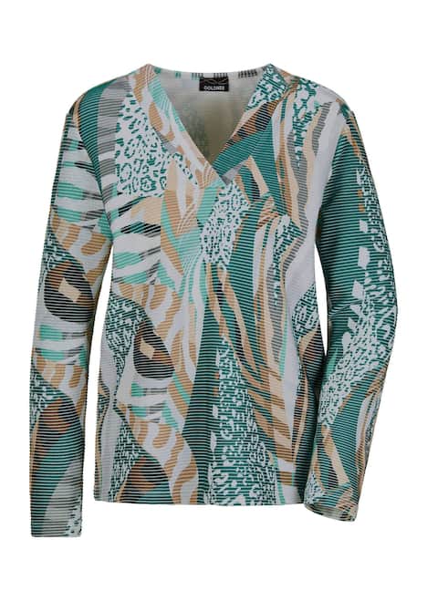 Langarm Printshirt mit V-Ausschnitt