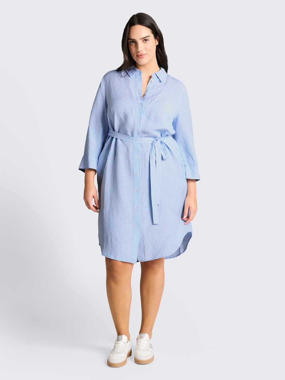 Blusenkleid mit Leinenanteil