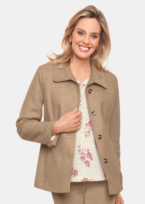 Jacke in Velourslederoptik