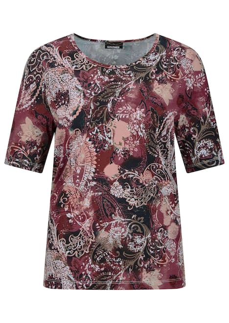 GOLDNER Shirt Jersey shirt met paisleymotief