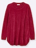 Pullover Pullover aus weicher Chenille-Qualität Langarm ohne Kragen