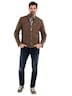 Herren Lederjacke regular , Braun