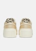 Sneaker mit Plateau-Sohle und Leo-Detail