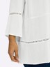 3/4-Arm-Bluse 3/4-Arm Ohne Kragen
