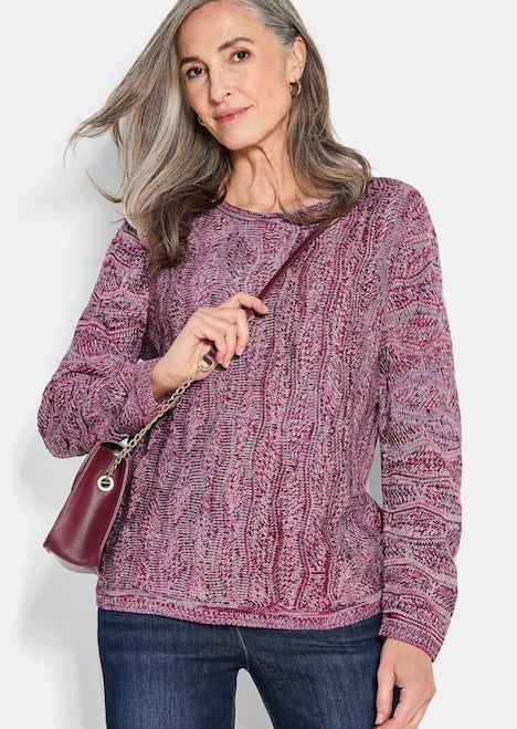 GOLDNER Trui Tricot pullover met golfpatroon