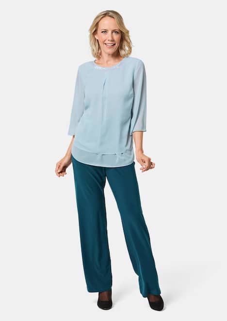 Luftige Chiffonbluse mit Pailletten