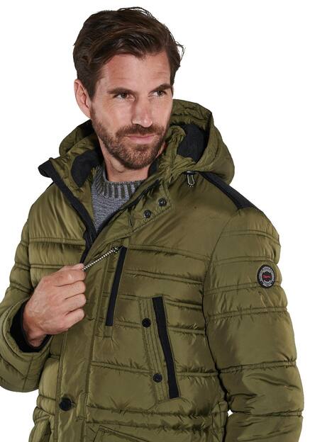 engbers Herren Steppjacke mit abnehmbarer Kapuze , Khaki