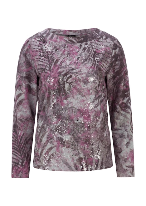 Shirt met lange mouwen en print, boothals